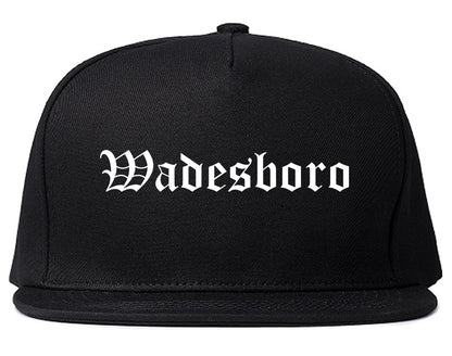 Wadesboro North Carolina NC Old English Mens Snapback Hat Black
