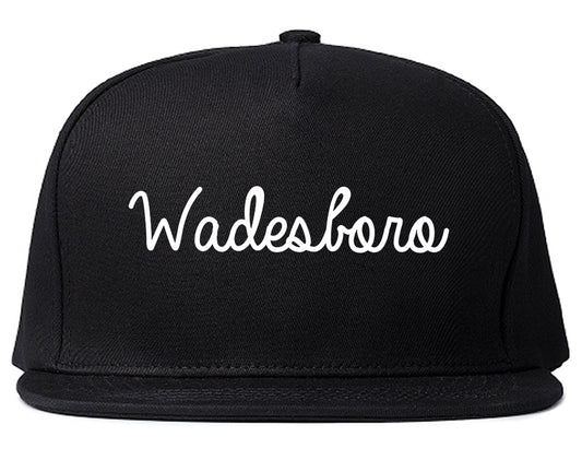 Wadesboro North Carolina NC Script Mens Snapback Hat Black