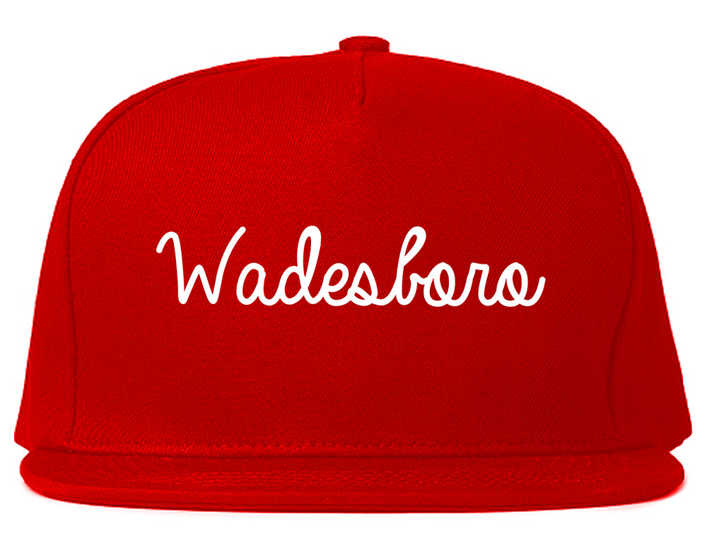 Wadesboro North Carolina NC Script Mens Snapback Hat Red