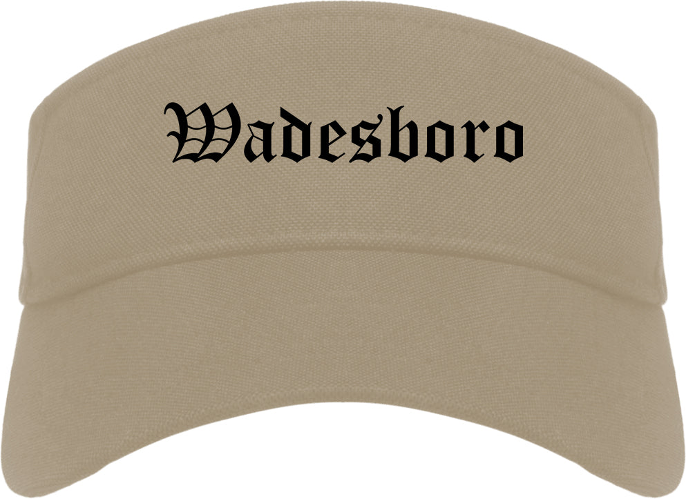 Wadesboro North Carolina NC Old English Mens Visor Cap Hat Khaki