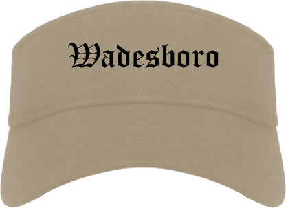 Wadesboro North Carolina NC Old English Mens Visor Cap Hat Khaki