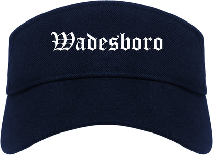 Wadesboro North Carolina NC Old English Mens Visor Cap Hat Navy Blue