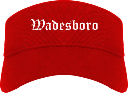 Wadesboro North Carolina NC Old English Mens Visor Cap Hat Red