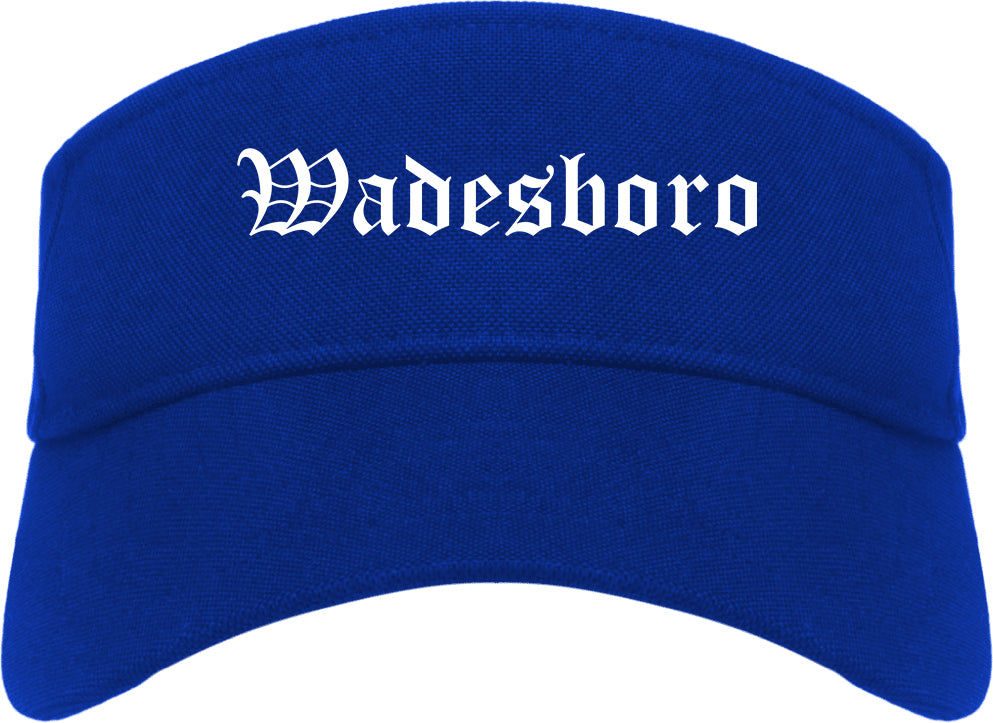 Wadesboro North Carolina NC Old English Mens Visor Cap Hat Royal Blue