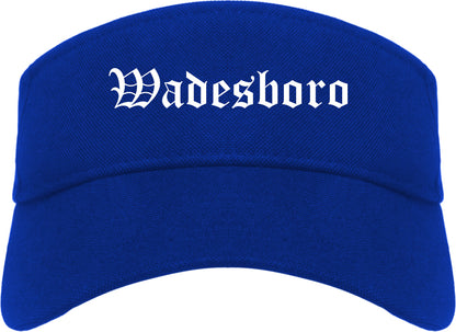 Wadesboro North Carolina NC Old English Mens Visor Cap Hat Royal Blue