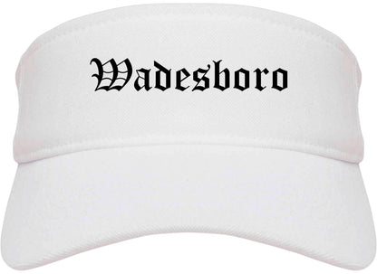 Wadesboro North Carolina NC Old English Mens Visor Cap Hat White