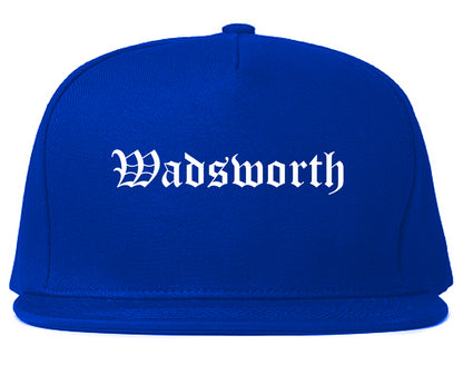 Wadsworth Ohio OH Old English Mens Snapback Hat Royal Blue