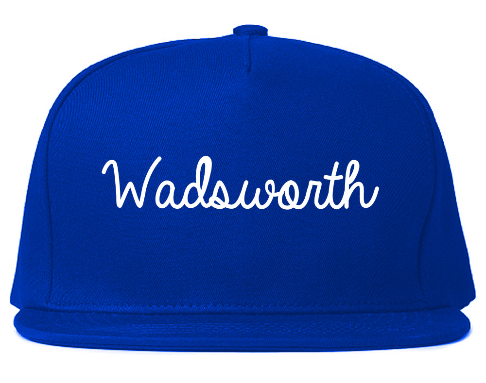 Wadsworth Ohio OH Script Mens Snapback Hat Royal Blue
