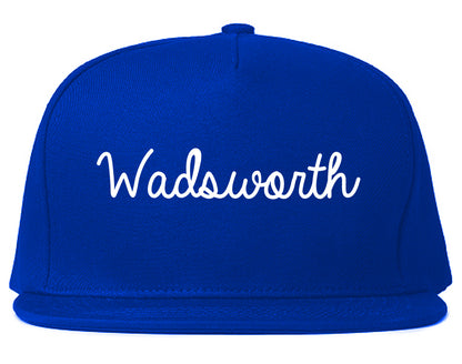 Wadsworth Ohio OH Script Mens Snapback Hat Royal Blue