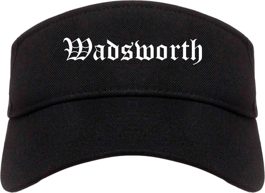 Wadsworth Ohio OH Old English Mens Visor Cap Hat Black