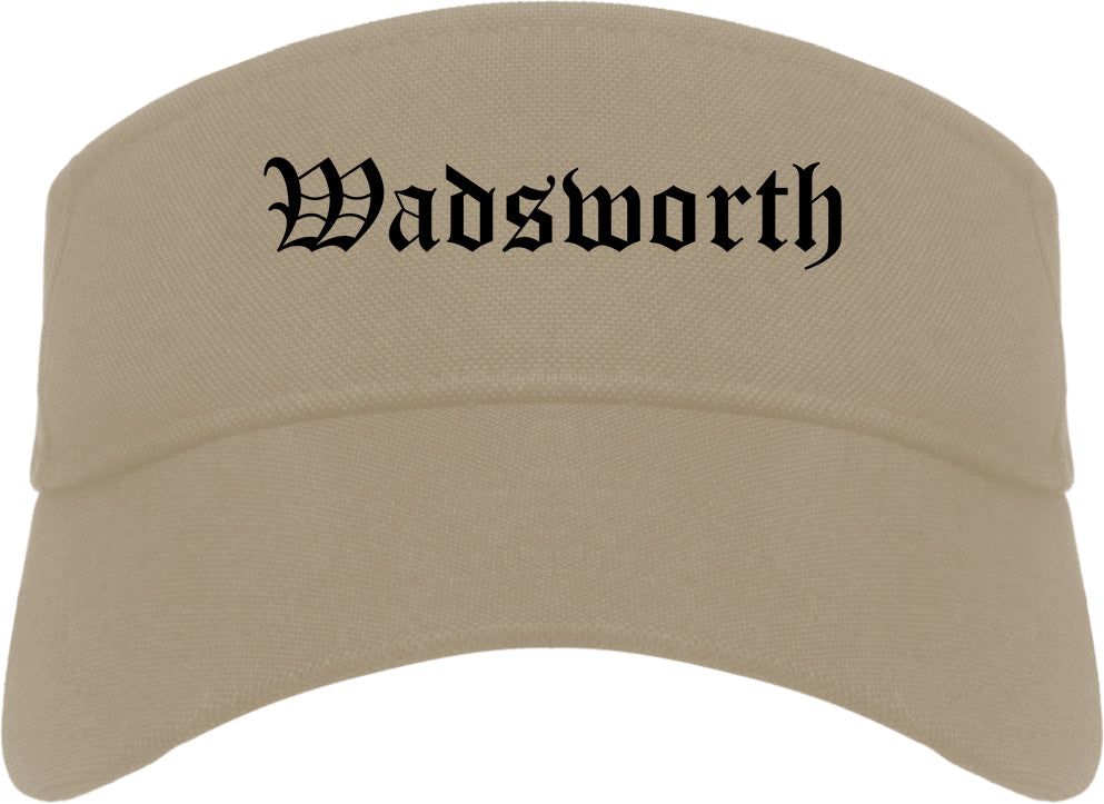 Wadsworth Ohio OH Old English Mens Visor Cap Hat Khaki
