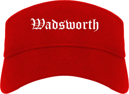 Wadsworth Ohio OH Old English Mens Visor Cap Hat Red