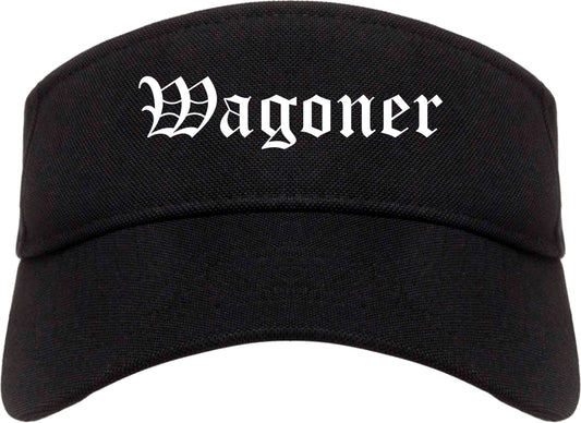 Wagoner Oklahoma OK Old English Mens Visor Cap Hat Black