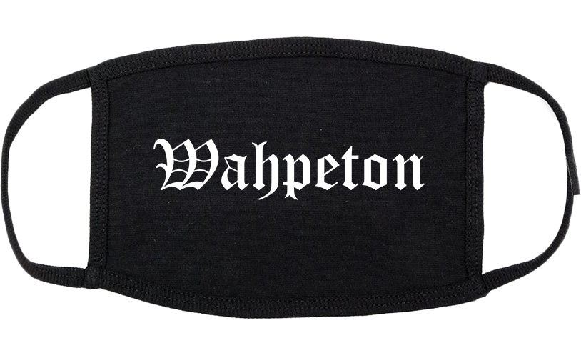 Wahpeton North Dakota ND Old English Cotton Face Mask Black