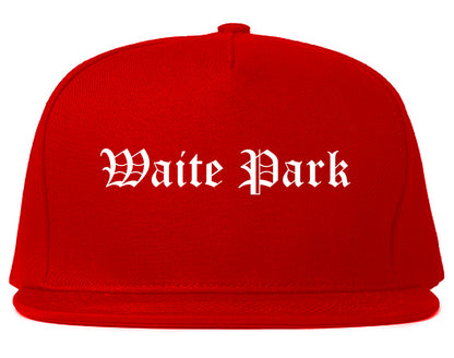 Waite Park Minnesota MN Old English Mens Snapback Hat Red