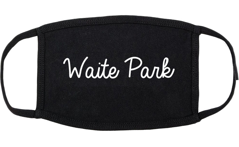 Waite Park Minnesota MN Script Cotton Face Mask Black