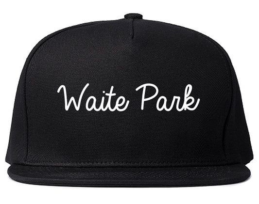 Waite Park Minnesota MN Script Mens Snapback Hat Black