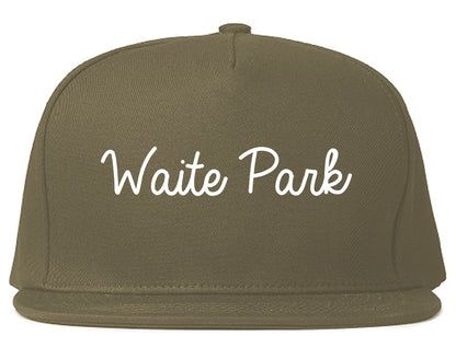 Waite Park Minnesota MN Script Mens Snapback Hat Grey