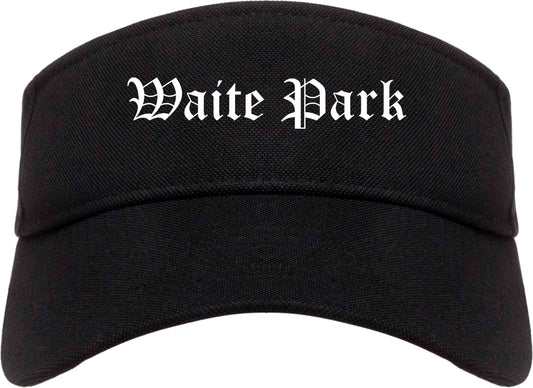 Waite Park Minnesota MN Old English Mens Visor Cap Hat Black