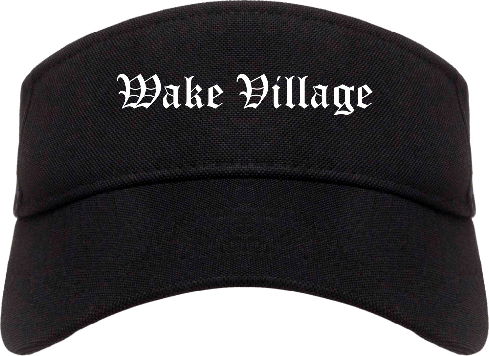 Wake Village Texas TX Old English Mens Visor Cap Hat Black