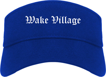 Wake Village Texas TX Old English Mens Visor Cap Hat Royal Blue