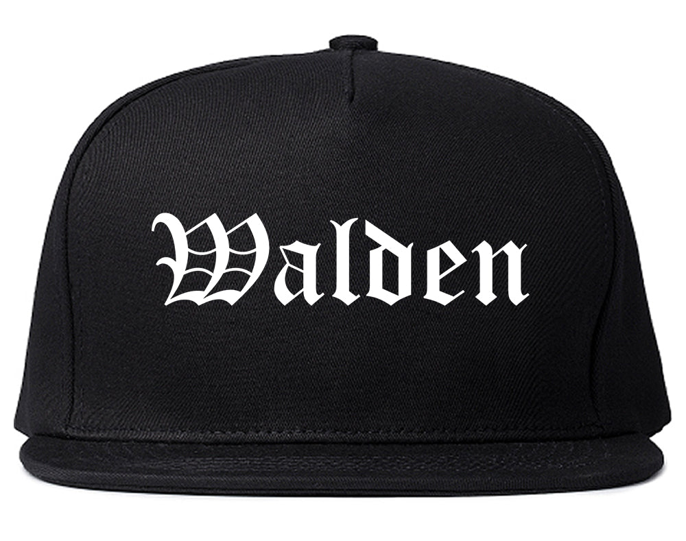 Walden New York NY Old English Mens Snapback Hat Black