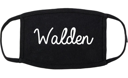 Walden New York NY Script Cotton Face Mask Black