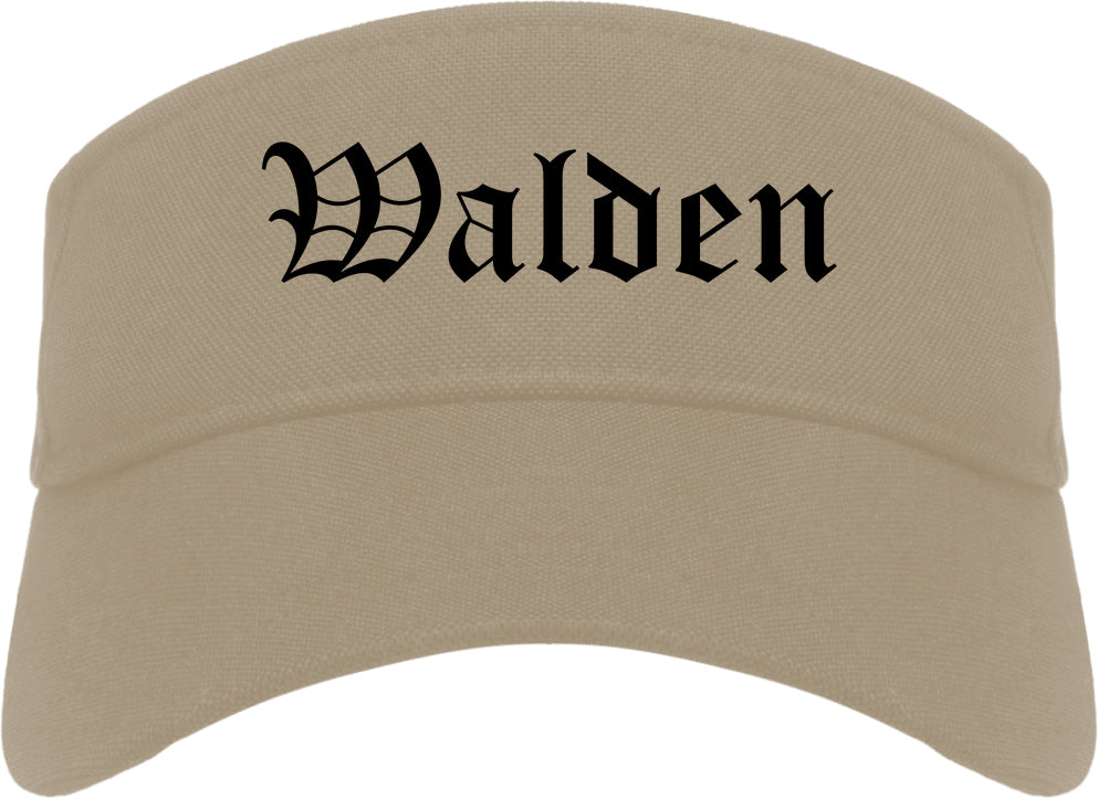 Walden New York NY Old English Mens Visor Cap Hat Khaki