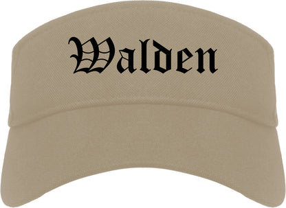 Walden New York NY Old English Mens Visor Cap Hat Khaki