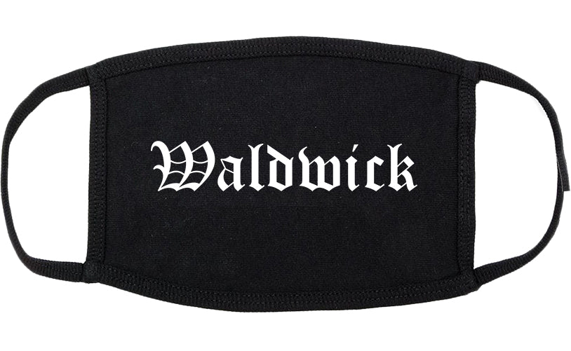 Waldwick New Jersey NJ Old English Cotton Face Mask Black