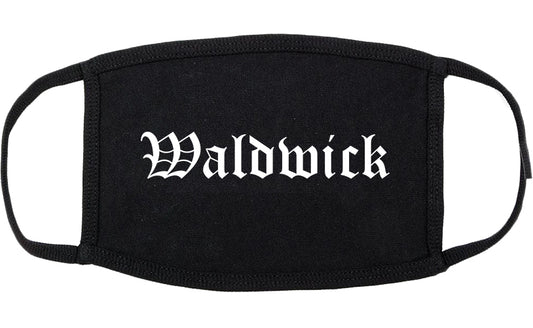 Waldwick New Jersey NJ Old English Cotton Face Mask Black