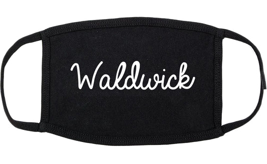 Waldwick New Jersey NJ Script Cotton Face Mask Black