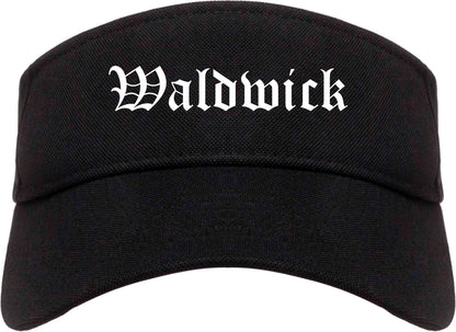 Waldwick New Jersey NJ Old English Mens Visor Cap Hat Black
