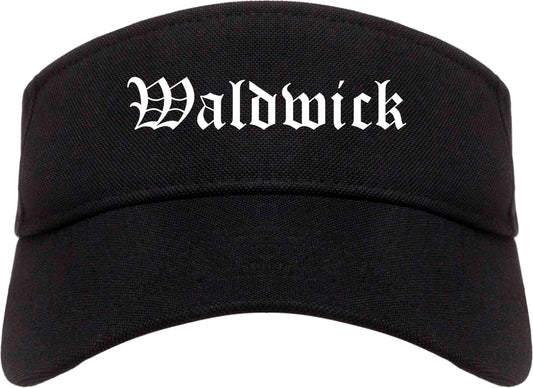 Waldwick New Jersey NJ Old English Mens Visor Cap Hat Black
