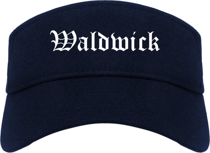 Waldwick New Jersey NJ Old English Mens Visor Cap Hat Navy Blue