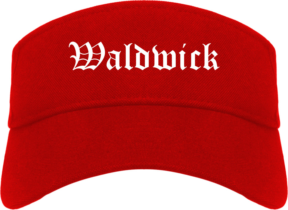 Waldwick New Jersey NJ Old English Mens Visor Cap Hat Red