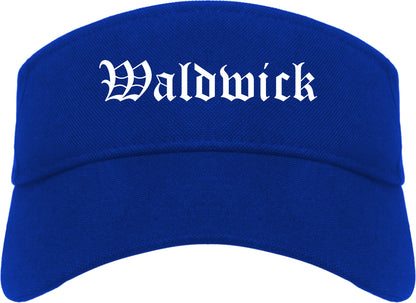 Waldwick New Jersey NJ Old English Mens Visor Cap Hat Royal Blue