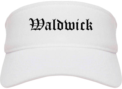 Waldwick New Jersey NJ Old English Mens Visor Cap Hat White
