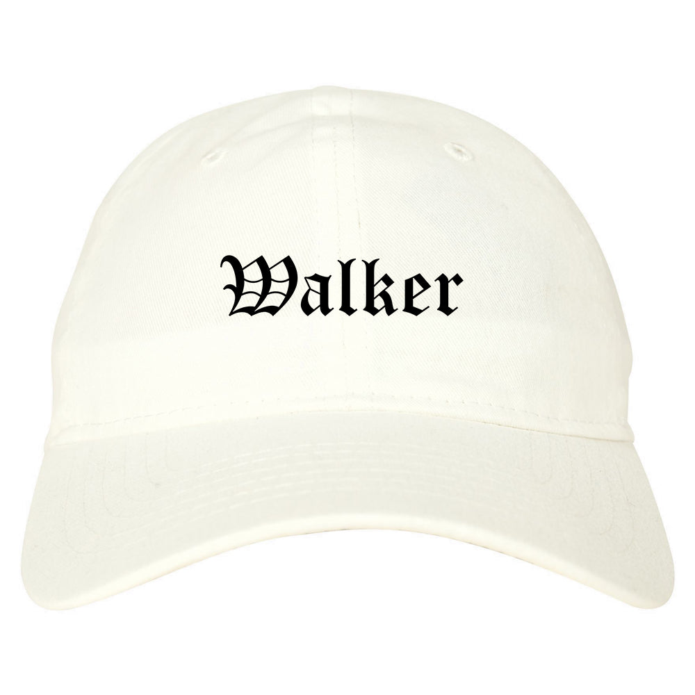 Walker Louisiana LA Old English Mens Dad Hat Baseball Cap White