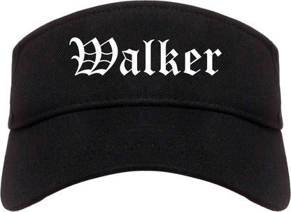 Walker Louisiana LA Old English Mens Visor Cap Hat Black