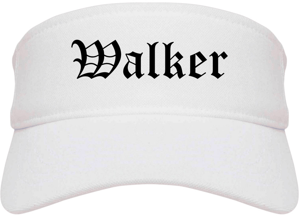 Walker Louisiana LA Old English Mens Visor Cap Hat White