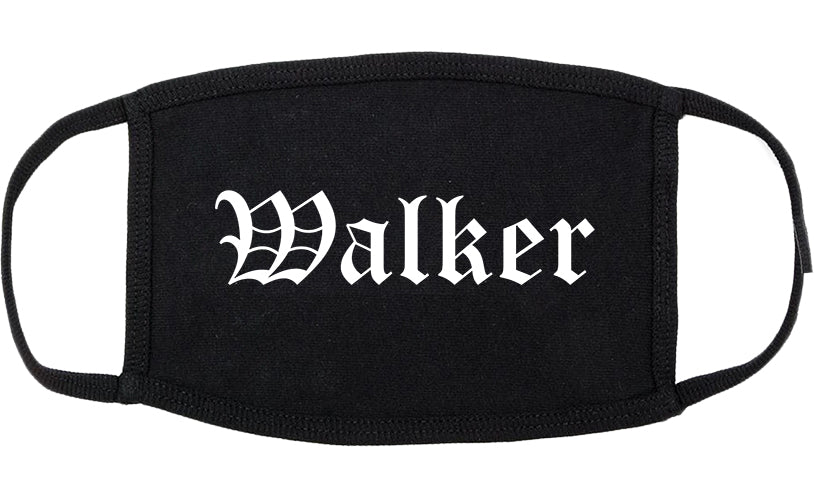 Walker Michigan MI Old English Cotton Face Mask Black