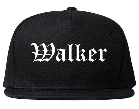 Walker Michigan MI Old English Mens Snapback Hat Black