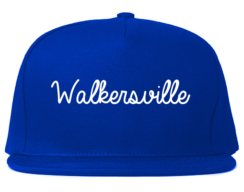 Walkersville Maryland MD Script Mens Snapback Hat Royal Blue