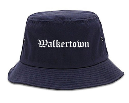 Walkertown North Carolina NC Old English Mens Bucket Hat Navy Blue