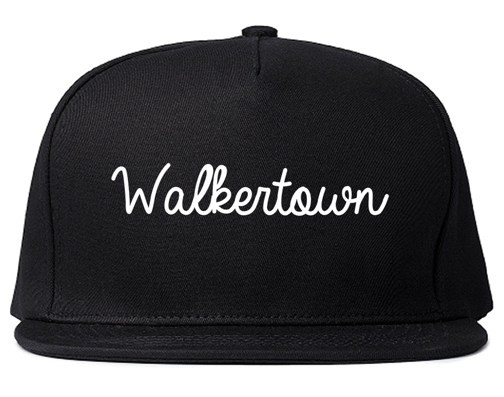 Walkertown North Carolina NC Script Mens Snapback Hat Black