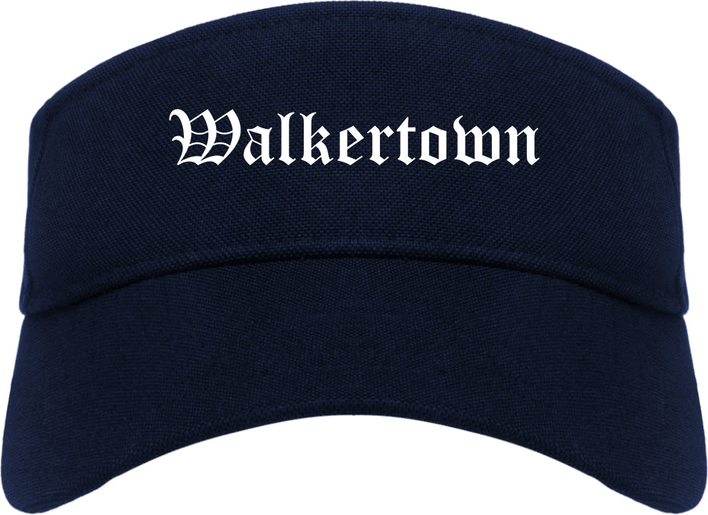 Walkertown North Carolina NC Old English Mens Visor Cap Hat Navy Blue