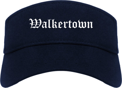 Walkertown North Carolina NC Old English Mens Visor Cap Hat Navy Blue