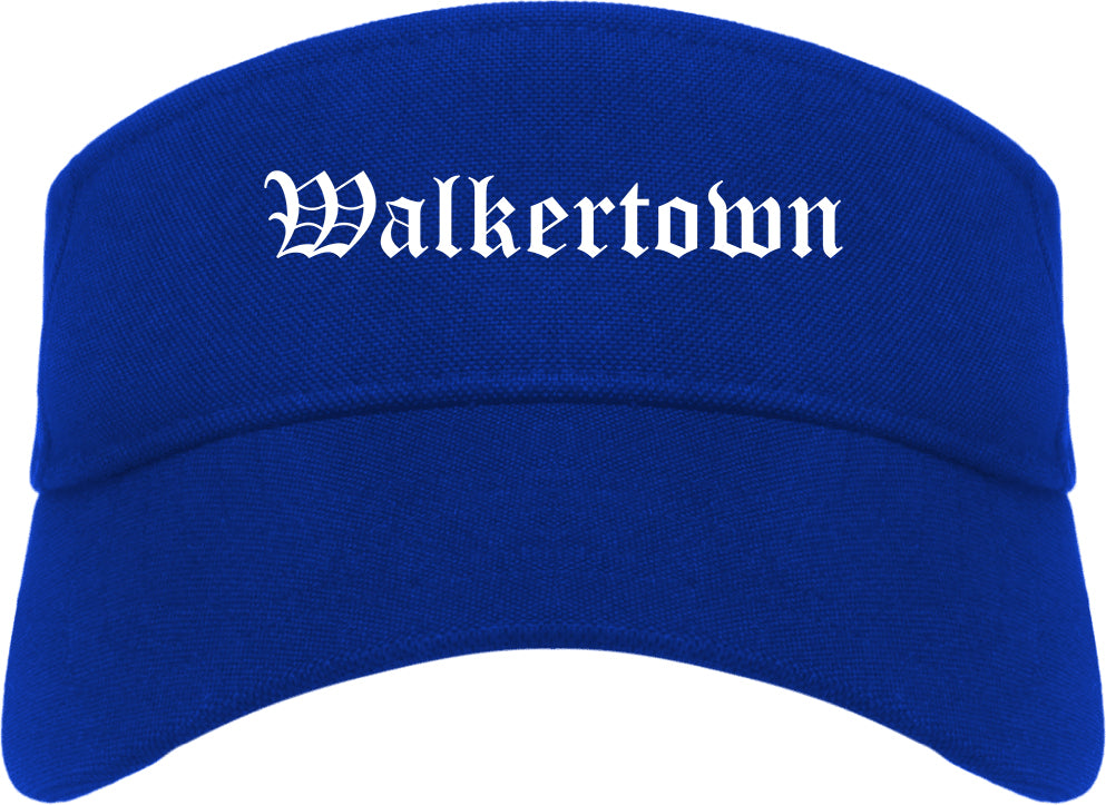 Walkertown North Carolina NC Old English Mens Visor Cap Hat Royal Blue