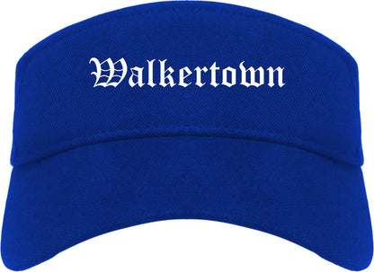 Walkertown North Carolina NC Old English Mens Visor Cap Hat Royal Blue